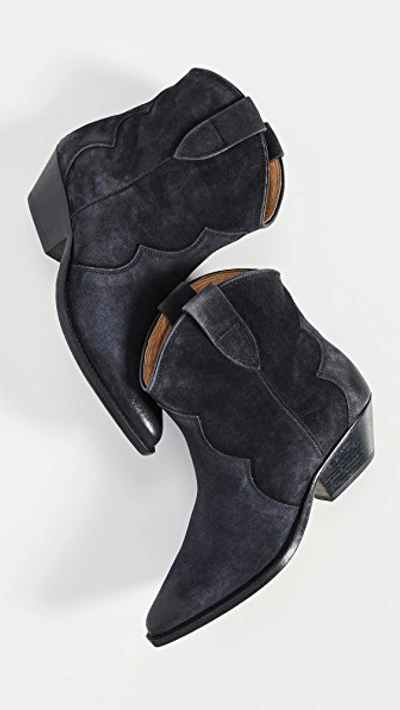 Isabel Marant Textured Pointed Toe Boots In Black
