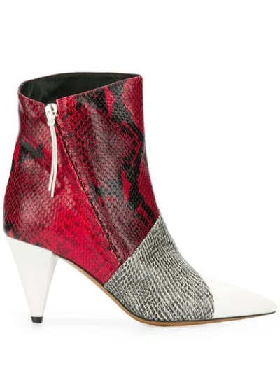 Isabel Marant Latts Snake-effect Ankle Boots In White