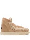 Mou Lined Interior Ankle Boots In Brown