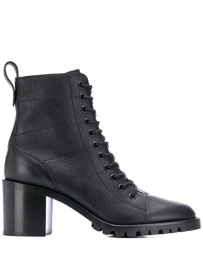 Jimmy Choo Cruz 65 Textured-leather Ankle Boots In Black