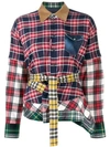 DSQUARED2 DSQUARED2 PATCHWORK CHECK SHIRT - 红色