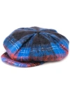 CHARLES JEFFREY LOVERBOY CHARLES JEFFREY LOVERBOY TARTAN FLAT CAP - 蓝色