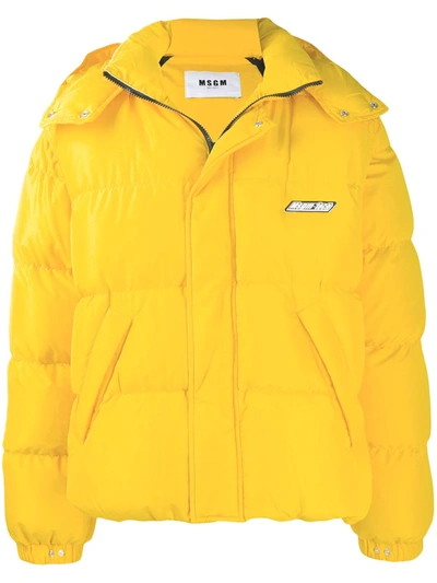 Msgm Zipped Padded Jacket - 黄色 In Yellow
