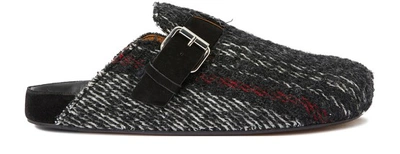 Isabel Marant Mirvin Backless Tweed Clogs In Faded Black