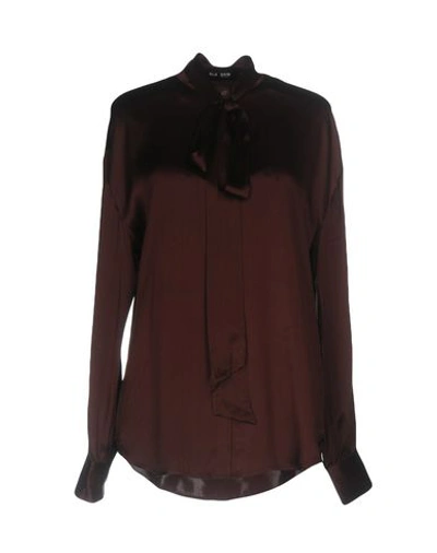 Blk Dnm Solid Color Shirts & Blouses In Deep Purple