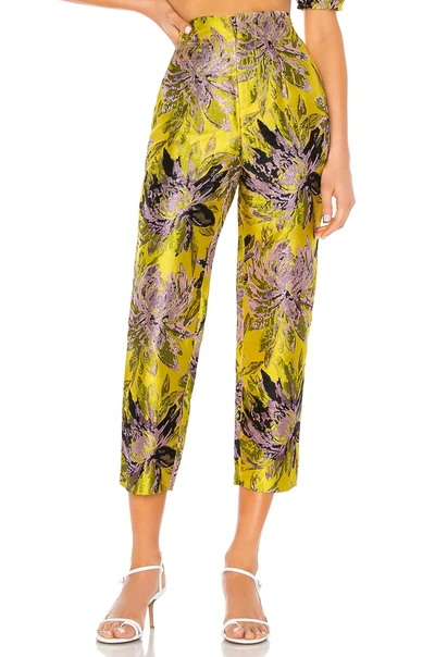 Camila Coelho Breccan Trouser In Yellow Floral