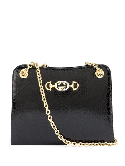 Gucci Gg Horsebit Embellished Shoulder Bag - Schwarz In Black