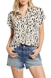 Rails Whitney Print Shirt In Ivory Cheetah