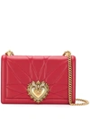 Dolce & Gabbana Devotion Heart Lamb Skin Cross Body Bag In Red