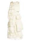 Moncler Genius 4 Moncler Simone Rocha Tiered Ruffle Dress In White