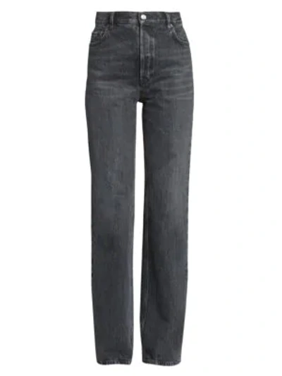 Balenciaga Straight Leg Jeans In Streaky Black