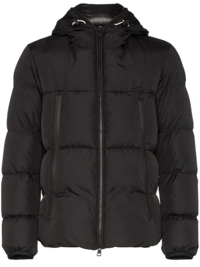 Moncler Montcla Water Repellent Short Hooded Down Jacket In Black