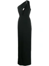 SAINT LAURENT ONE SHOULDER LONG DRESS