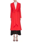 ROLAND MOURET 'Hollywell' ruched tie waist wool crepe coat