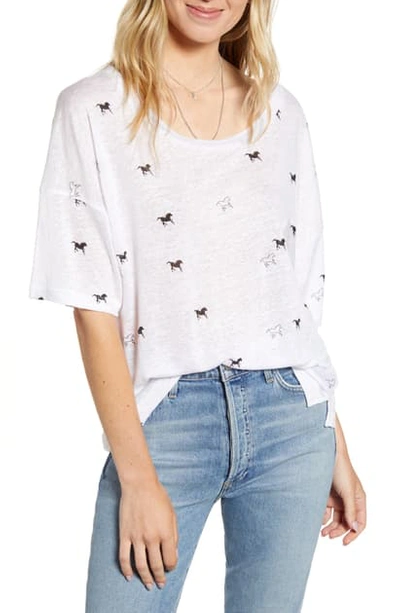 Rails Roman Relaxed Fit Linen Blend Top In Wild Horses