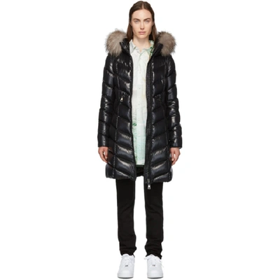 Moncler Fulmarus Quilted Down Puffer Coat With Removable Genuine Fox Fur Trim In Navy
