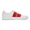 GIVENCHY GIVENCHY WHITE AND RED ELASTIC URBAN STREET SNEAKERS