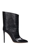ALEXANDRE VAUTHIER TEXAN ANKLE BOOTS IN BLACK LEATHER,10998338