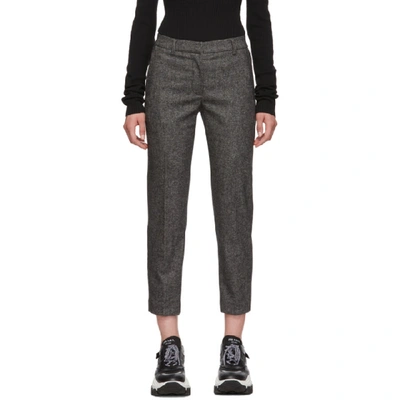 Burberry Wiluna Wool-blend Pants In Black,grey