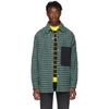 ACNE STUDIOS ACNE STUDIOS GREEN AND PURPLE PLAID WOOL OVERSHIRT