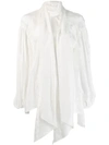 CHLOÉ BILLOWING BOW-NECK BLOUSE