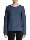 Andrew Marc Boucle-knit Sweatshirt In Vintage Denim