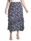 VINCE CAMUTO PLUS BOTANICAL-PRINT RUFFLED MIDI SKIRT,0400011232012