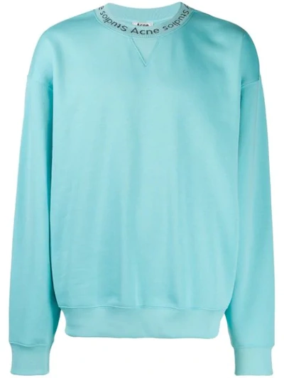 Acne Studios Knitted Collar Jumper In Bhs-light Turquoise