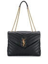 Saint Laurent Mittelgrosse 'loulou' Schultertasche - Schwarz In Black