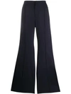 CHLOÉ CHLOÉ FLARED HIGH-WAISTED TROUSERS - 蓝色