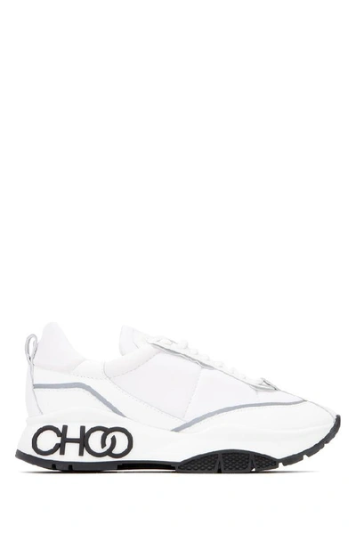Jimmy Choo Raine Leather And Neoprene Sneakers In White