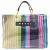 MARNI MARNI LOGO STRIPED RAINBOW TOTE BAG