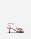 DOLCE & GABBANA SATIN SANDALS WITH JEWEL