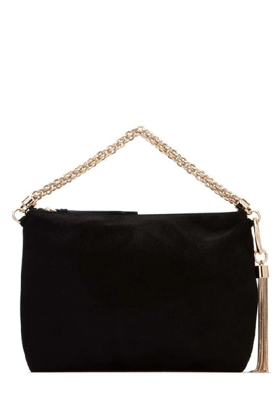 Jimmy Choo Callie Black Shimmer Suede Clutch