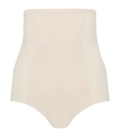 Wacoal Beyond Naked Cotton Blend Shaping High-waist Briefs In Sand