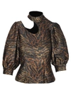 GANNI TIGER PRINT CUT OUT TOP,10998446