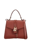 CHLOÉ ABY SHOULDER BAG IN BROWN LEATHER,10998409