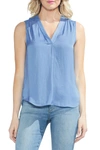 Vince Camuto Rumpled Satin Blouse (regular & Petite) In Sapphire I