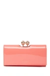 Ted Baker Bobble Patent Leather Wallet In Coral