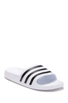 Adidas Originals Adilette Rubber Slide Sandals In Ftwr Wht/cr Blk/ftr Wht
