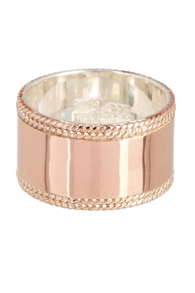 Anna Beck 18k Rose Gold Plated Sterling Silver Smooth Cigar Band Ring