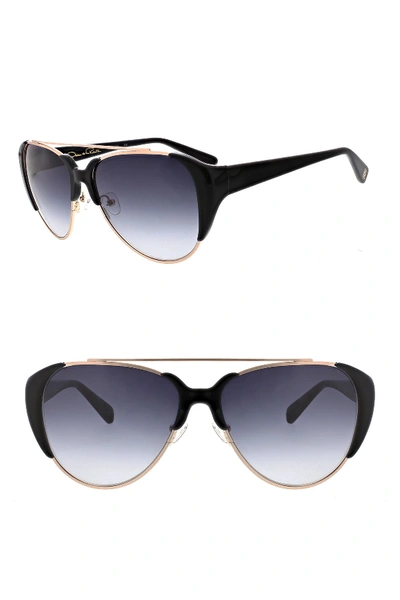 Oscar De La Renta Aviator Sunglasses In Black