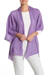 Portolano Lightweight Lambswool Blend Rolled Edge Wrap In Violet