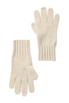 Portolano Cashmere Wide Ribbed Cuff Gloves In Yogi Ivory