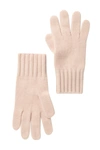 Portolano Cashmere Wide Ribbed Cuff Gloves In Soft Pink