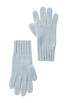Portolano Cashmere Wide Ribbed Cuff Gloves In Soft Blue