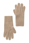 Portolano Cashmere Wide Ribbed Cuff Gloves In Nile Brown In Nile Brown