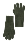 Portolano Cashmere Wide Ribbed Cuff Gloves In Loden