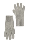 Portolano Cashmere Wide Ribbed Cuff Gloves In Lt Grey