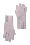 Portolano Cashmere Wide Ribbed Cuff Gloves In Lavander